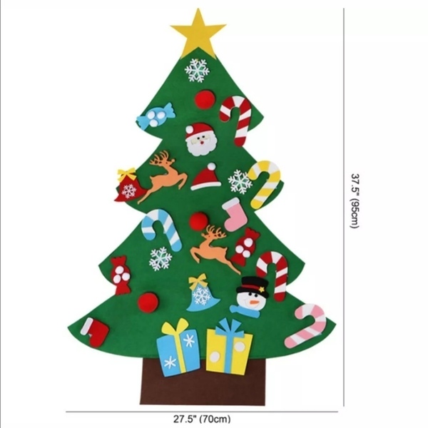 Χριστουγεννιάτικο τσόχινο δεντράκι - χριστουγεννιάτικο δέντρο, διακοσμητικά, δέντρο - 3