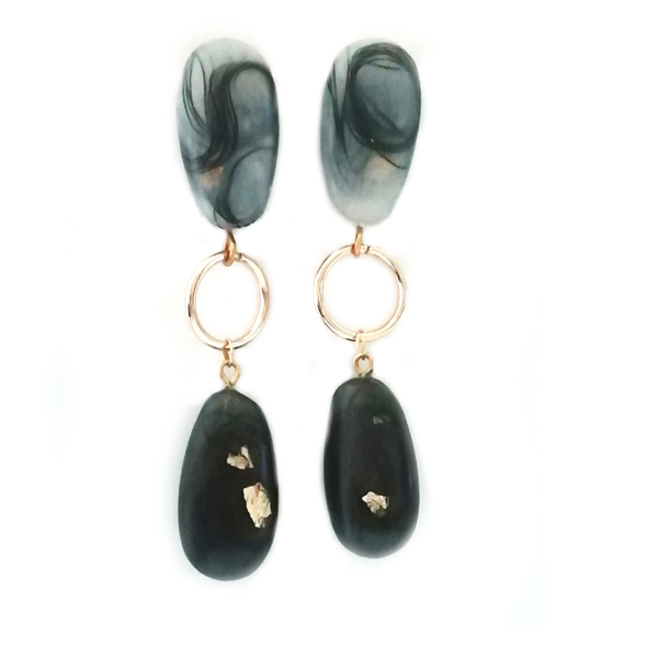 MARGARET earrings - ασήμι, γυαλί, πέτρες, μακριά, κρεμαστά, μεγάλα - 3
