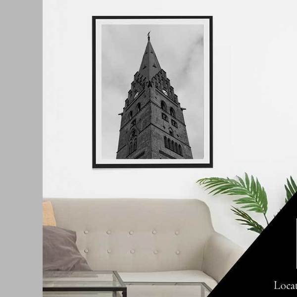 Poster 60*90 Ασπρόμαυρο Κορυφή Εκκλησίας Αγίου Πέτρου Malmö, Σουηδία | Φωτογραφικό Χαρτί - αφίσες - 2