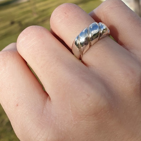 ''Curly ring'' - Χειροποίητο δαχτυλίδι από ασήμι 925 - ασήμι, romantic, minimal, σταθερά, μεγάλα - 2