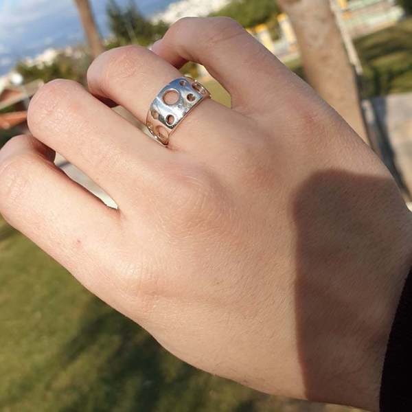 ''Bubble ring'' - Χειροποίητο δαχτυλίδι από ασήμι 925. - ασήμι, romantic, minimal, σταθερά, μεγάλα - 2