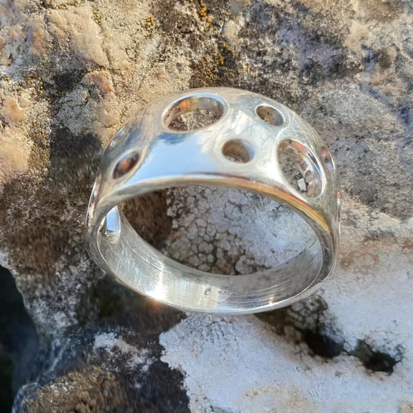 ''Bubble ring'' - Χειροποίητο δαχτυλίδι από ασήμι 925. - ασήμι, romantic, minimal, σταθερά, μεγάλα - 3