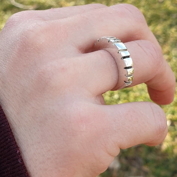 ''Industrial ring'' - Χειροποίητο δαχτυλίδι από ασήμι 925. - ασήμι, επάργυρα, minimal, σταθερά, μεγάλα - 2