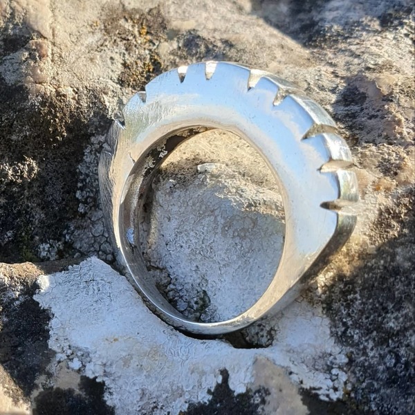 ''Industrial ring'' - Χειροποίητο δαχτυλίδι από ασήμι 925. - ασήμι, επάργυρα, minimal, σταθερά, μεγάλα - 3