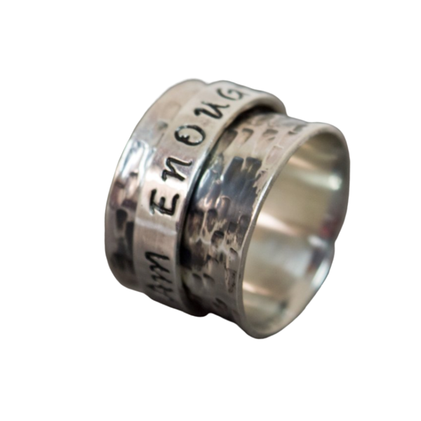 Ασημένιο personalized δαχτυλίδι spinner - ασήμι, δαχτυλίδι, σταθερά, μεγάλα