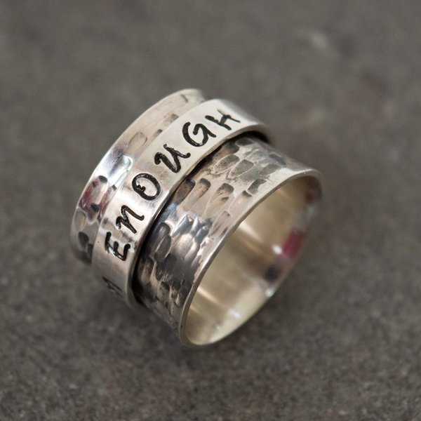 Ασημένιο personalized δαχτυλίδι spinner - ασήμι, δαχτυλίδι, σταθερά, μεγάλα - 4