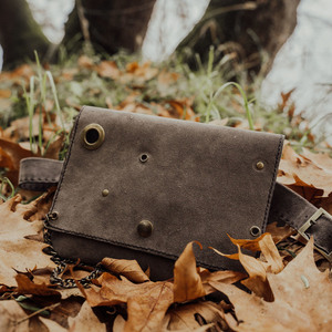 Rock it Belt Bag - δέρμα, χειροποίητα, μεταλλικό, μικρές - 4