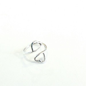 Δαχτυλίδι ασημί με δύο καρδιές - καρδιά, επάργυρα, δώρα αγίου βαλεντίνου, αυξομειούμενα, φθηνά - 3
