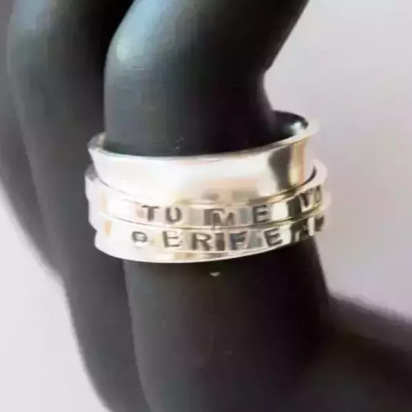 Ασημένιο spinner personalized δαχτυλίδι - ασήμι, δαχτυλίδι, σταθερά, προσωποποιημένα - 5