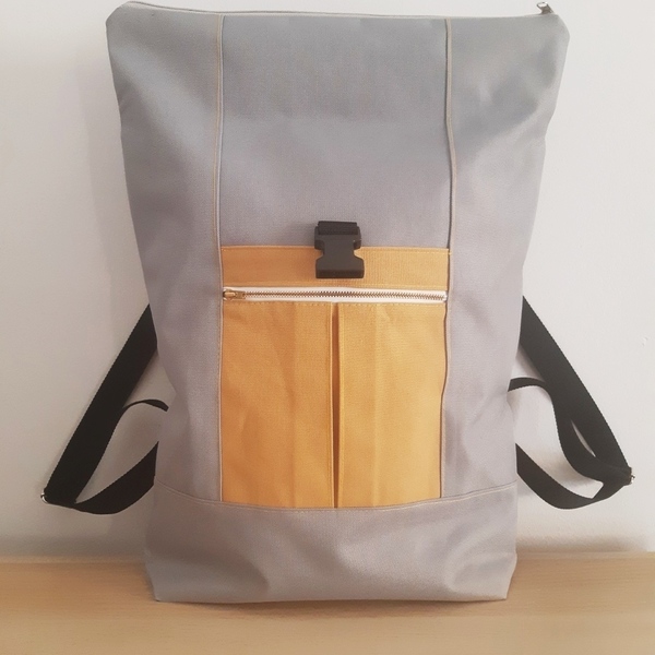 Σακίδιο πλάτης - Oryn backpack in grey & yellow - ύφασμα, πλάτης, μεγάλες, all day, φθηνές - 3