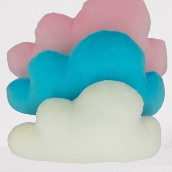 Τρία μαξιλάρια σετ γουνάκι fleece σύννεφα - κορίτσι, δώρα για βάπτιση, συννεφάκι, μαξιλάρια - 2