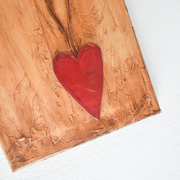 Καμβάς "καρδιά" - διακοσμητικό, πίνακες & κάδρα, καμβάς, καρδιά, επιτοίχιο, τοίχου, πηλός - 2