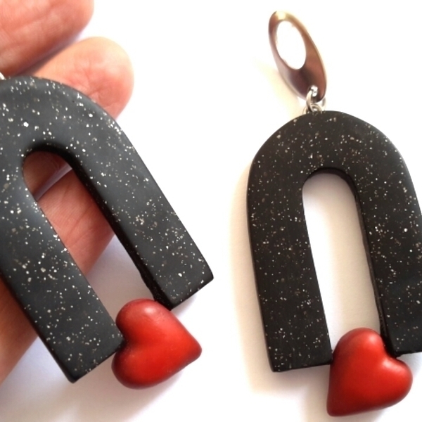 Arch Earrings, Valentine's Day Earrings, Heart Earrings - κοσμήματα - 2