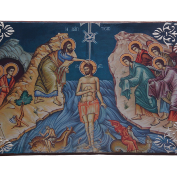 Βάφτιση Ιησού Χριστού - ζωγραφισμένα στο χέρι, πίνακες & κάδρα, πίνακες ζωγραφικής - 2