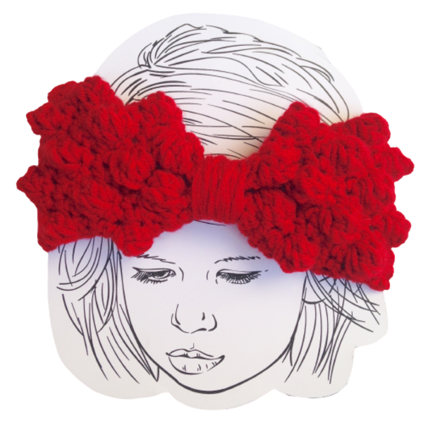 Πλεκτή κόκκινη κορδέλα - κορίτσι, χειροποίητα, πλεκτή, αξεσουάρ μαλλιών, headbands