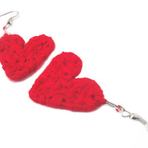 Καρδιές σκουλαρίκια κόκκινες - statement, καρδιά, κρεμαστά, δώρα αγίου βαλεντίνου