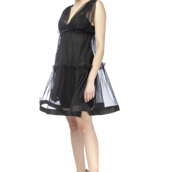 "Black Queen" Μίνι Φόρεμα από Τούλι - Μια νέα εκδοχή του Little Black Dress - mini, τούλι, βαμβάκι, γάμου - βάπτισης - 2