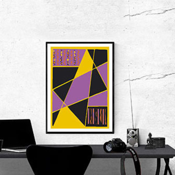 Τυπωμένη αφίσα με γεωμετρικό σχέδιο τρίγωνα 30*40 - εκτύπωση, μοντέρνο, διακόσμηση - 5