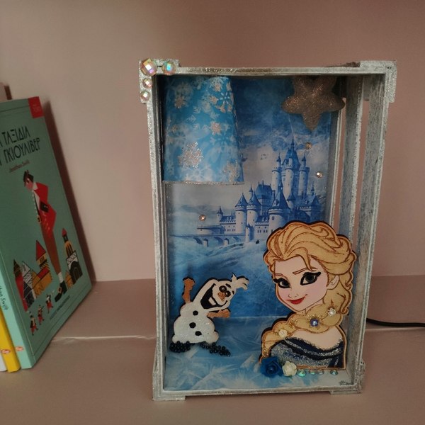 Φωτιστικό δωματίου Βασίλισσα του πάγου - πορτατίφ, δώρο, τοίχου, για παιδιά, παιδικά φωτιστικά - 3
