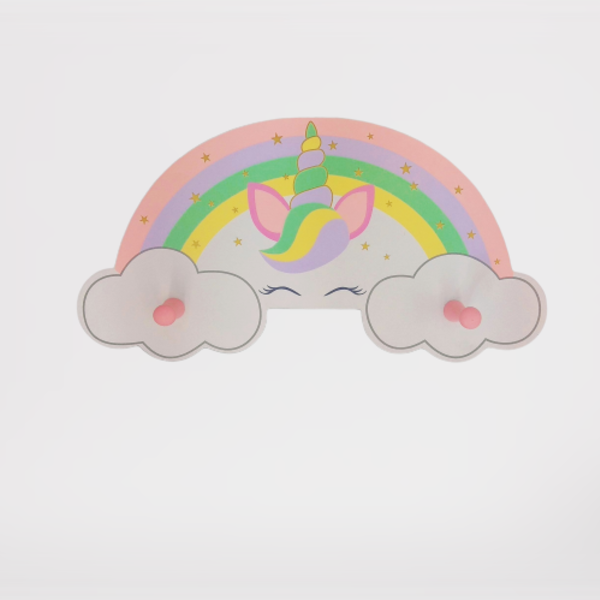 Κρεμαστά τοίχου unicorn ουράνιο τοξο - κορίτσι, συννεφάκι, διακόσμηση βάπτισης, μονόκερος