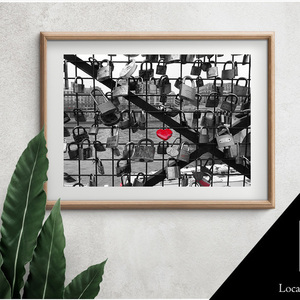 Poster 30*40 Κλειδωμένη Αγάπη - Παρίσι, Γαλλία | Φωτογραφικό Χαρτί - καρδιά, αφίσες, αγ. βαλεντίνου, αξεσουάρ γραφείου - 3