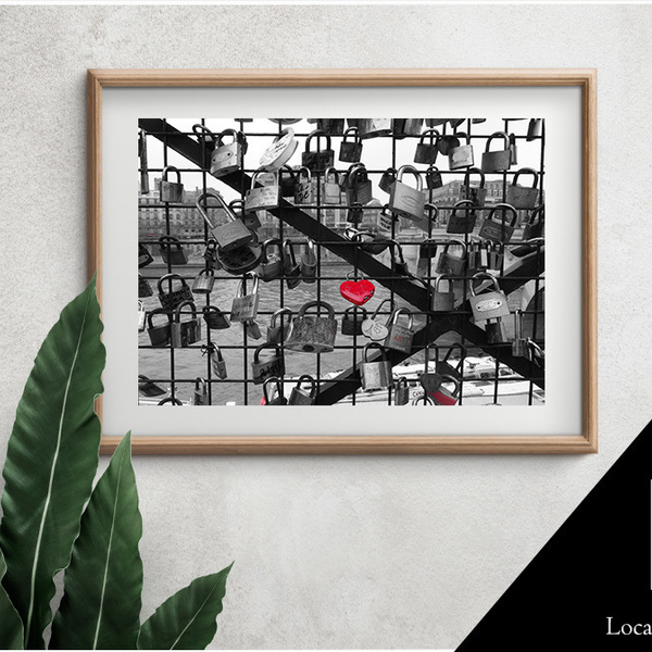 Poster 60*70 Κλειδωμένη Αγάπη - Παρίσι, Γαλλία | Φωτογραφικό Χαρτί - καρδιά, αγάπη, αφίσες, αγ. βαλεντίνου - 3