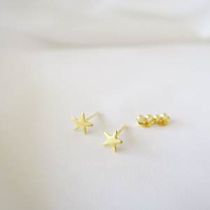 Χρυσά Σκουλαρίκια Αστέρια - Ασήμι 925 - ασήμι, αστέρι, μικρά - 2