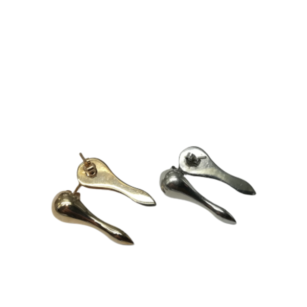 ασημένια 925 σκουλαρίκια κοντά drop (σταγονα) - ασήμι, καρφωτά - 2