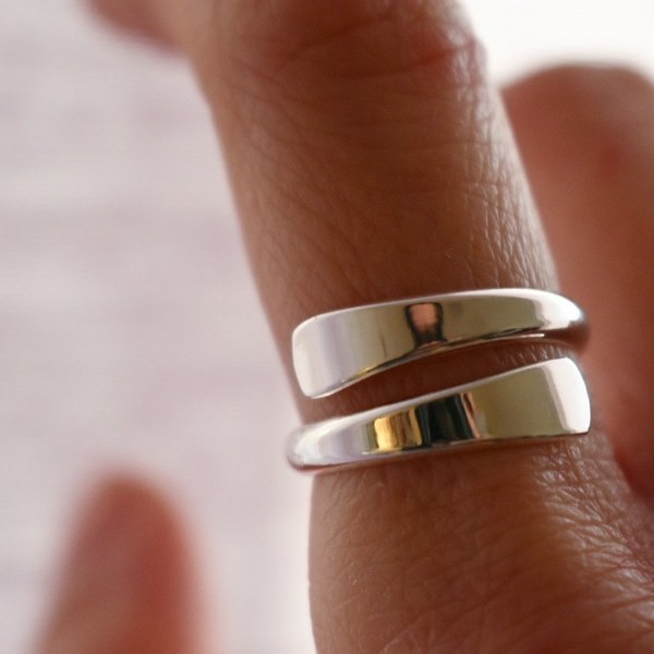 Επάργυρο ασημί δαχτυλίδι αυξομειούμενο - επάργυρα, minimal, μικρά, μπρούντζος, αυξομειούμενα, φθηνά - 3