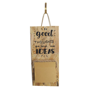 Σημειωματάριο ξύλινο κρεμαστό ''Good Thoughts'' - ξύλο, ζωγραφισμένα στο χέρι, ημερολόγια, χειροποίητα, διακοσμητικά