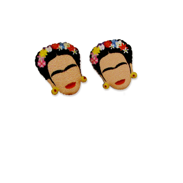 Σκουλαρίκια Frida Kahlo καρφωτά - καρφωτά, μικρά, boho, frida kahlo