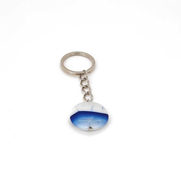 Μπρελόκ με μπλε αχάτη - ημιπολύτιμες πέτρες - 2