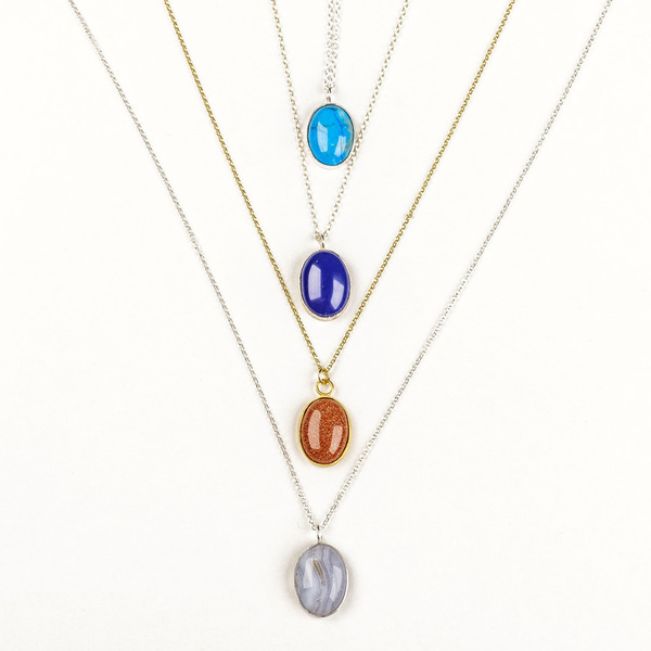 Gemstone Love Necklace - ημιπολύτιμες πέτρες, ασήμι 925, romantic, boho - 3