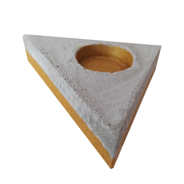 Τρίγωνο διακοσμητικό από τσιμέντο "Gold Triangle" - τσιμέντο, ρεσώ & κηροπήγια, διακοσμητικά, διακόσμηση σαλονιού