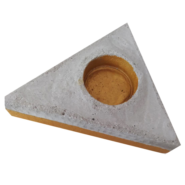Τρίγωνο διακοσμητικό από τσιμέντο "Gold Triangle" - τσιμέντο, ρεσώ & κηροπήγια, διακοσμητικά, διακόσμηση σαλονιού - 3