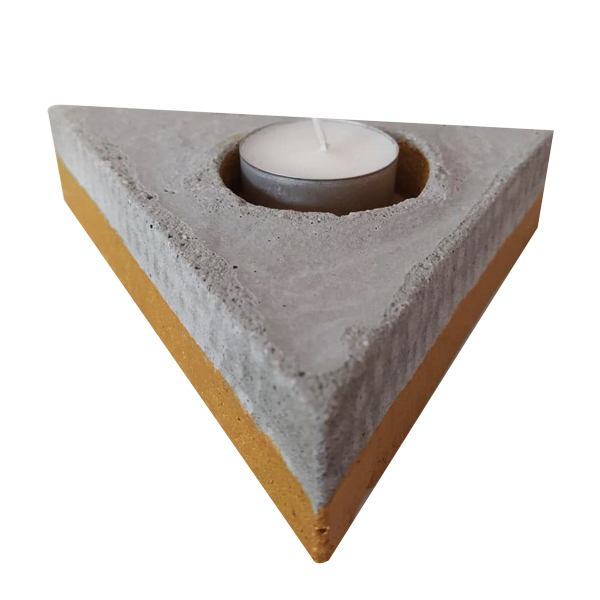 Τρίγωνο διακοσμητικό από τσιμέντο "Gold Triangle" - τσιμέντο, ρεσώ & κηροπήγια, διακοσμητικά, διακόσμηση σαλονιού - 4