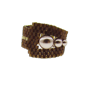 Δαχτυλίδι με χάντρες και πέρλες Swarovski - χειροποίητα, χάντρες, σταθερά, πέρλες, μεγάλα, φθηνά