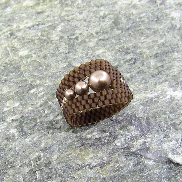 Δαχτυλίδι με χάντρες και πέρλες Swarovski - χειροποίητα, χάντρες, σταθερά, πέρλες, μεγάλα, φθηνά - 4