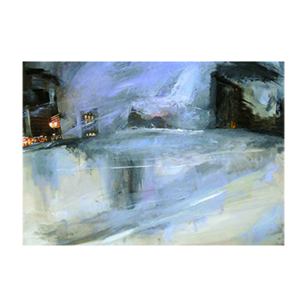 Αφίσα με θέμα "Αστικό τοπίο με βροχή". - ζωγραφισμένα στο χέρι, πίνακες & κάδρα, αφίσες, πίνακες ζωγραφικής
