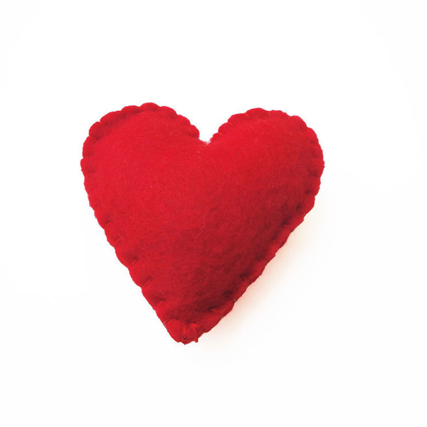 3 Μαγνήτες κόκκινες καρδιές - ύφασμα, καρδιά, χειροποίητα, μαγνητάκια ψυγείου