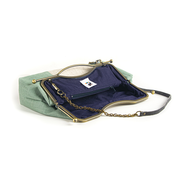 Clutch τσάντα με αλυσίδα και χειροποίητο κέντημα - κεντητά, vintage, clutch, χιαστί, βραδινές, μικρές - 2