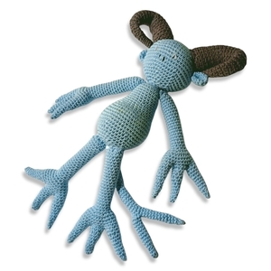 Πλεκτή κούκλα τερατάκι "Κος Ουρανής" amigurumi 34 εκ. Γαλάζιο - αγόρι, είδη διακόσμησης, κούκλες - 2