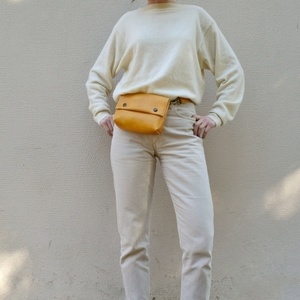 Μουσταρδί Belt bag - δερματίνη, vegan friendly, μικρές, φθηνές - 3