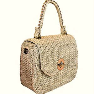 elegant bag, κομψή, κλασσική πλεκτή χειροποίητη τσάντα χειρός, πλεγμένη με κορδόνι μπεζ και διαστάσεις 25*23*10 - τσάντα, χειροποίητα, elegant, χειρός, πλεκτές τσάντες, μικρές