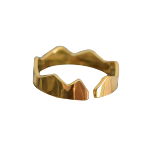 Κορώνα δαχτυλίδι ανοιχτό επιχρυσωμένο ασήμι 925 - επιχρυσωμένα, ασήμι 925, κορώνα, βεράκια, μικρά, boho, αυξομειούμενα, φθηνά