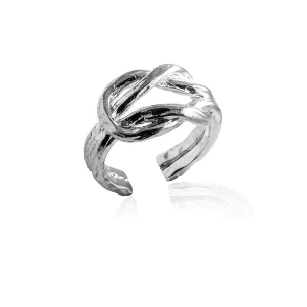 Δαχτυλίδι Stable Knot - Χρώμα Ασημί - ορείχαλκος, επάργυρα, μικρά, αυξομειούμενα, φθηνά
