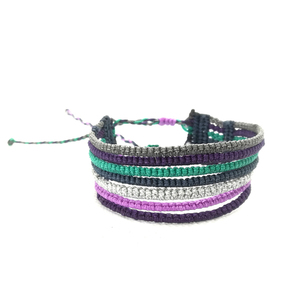 Multicolor bracelet - μακραμέ, ethnic, χεριού, αυξομειούμενα, δώρα για γυναίκες, φαρδιά