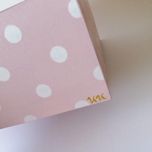 Κουτάκι ξύλινο κοριτσάκι ροζ λευκό πουά 23*11*17εκ. - κορίτσι, οργάνωση & αποθήκευση, δώρα γενεθλίων, κουτιά αποθήκευσης, δώρο γέννησης - 4