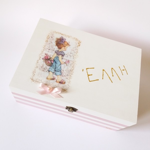 Κουτί ξύλινο κοριτσάκι - κορίτσι, οργάνωση & αποθήκευση, δώρα γενεθλίων, κουτιά αποθήκευσης, δώρο γέννησης