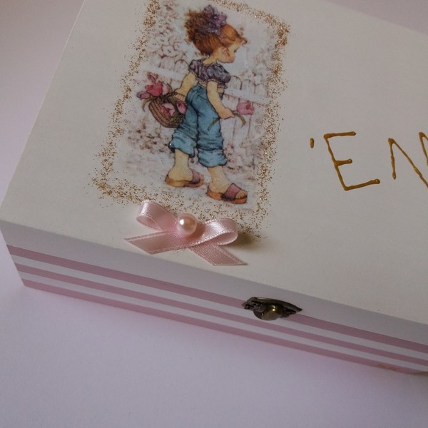 Κουτί ξύλινο κοριτσάκι - κορίτσι, οργάνωση & αποθήκευση, δώρα γενεθλίων, κουτιά αποθήκευσης, δώρο γέννησης - 2